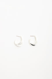 Spiral Edge Mini Hoops (Silver)