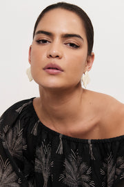 Statement Geo Event Earrings (Cream/Gold)