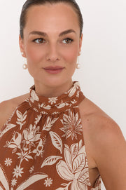 Two Part Pearl Ball Event Earrings (Cream/Gold)