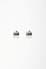 Trio Rows Mini Earrings (Silver)