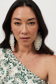 Shell Disc Statement Earring (Cream Gold)