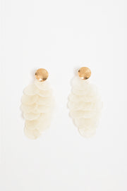Shell Disc Statement Earring (Cream Gold)