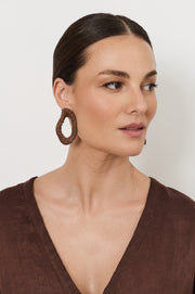 Wrapped Organic Shape Earrings (Chocolate)