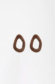 Wrapped Organic Shape Earrings (Chocolate)