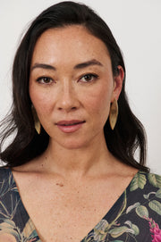 Textured Spear Drop Earrings (Gold)