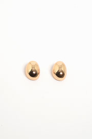 Smooth Oval Metal Earring (Gold)