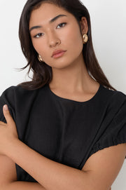 Smooth Oval Metal Earring (Gold)