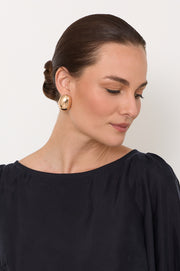 Smooth Oval Metal Earring (Gold)