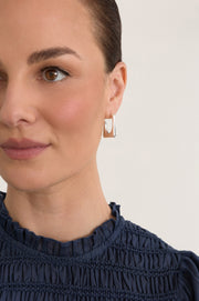 Square Edge Mini Metal Hoops (Silver)