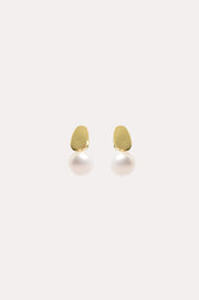 Freshwater Pearl Drop Earrings (Cream/Gold)