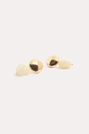 Resin Drop Earrings (Cream/Gold)