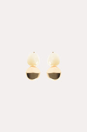 Resin Drop Earrings (Cream/Gold)