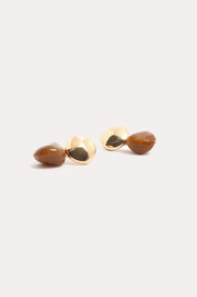 Resin Drop Earrings (Tan/Gold)