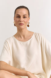 Resin Drop Earrings (Tan/Gold)