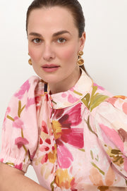 Double Stone Drop Earrings (Tan/Gold)