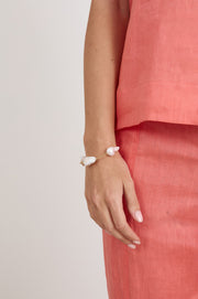 Baroque Pearl Metal Stem Bracelet (Gold/Cream)