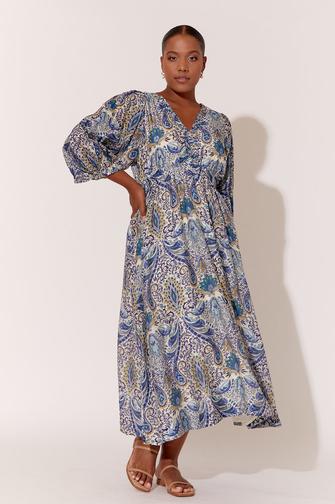 Carla Paisley Midi Dress (Print) – adorne