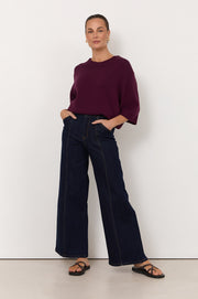 Adele Wide Leg Jean (Dark Denim)
