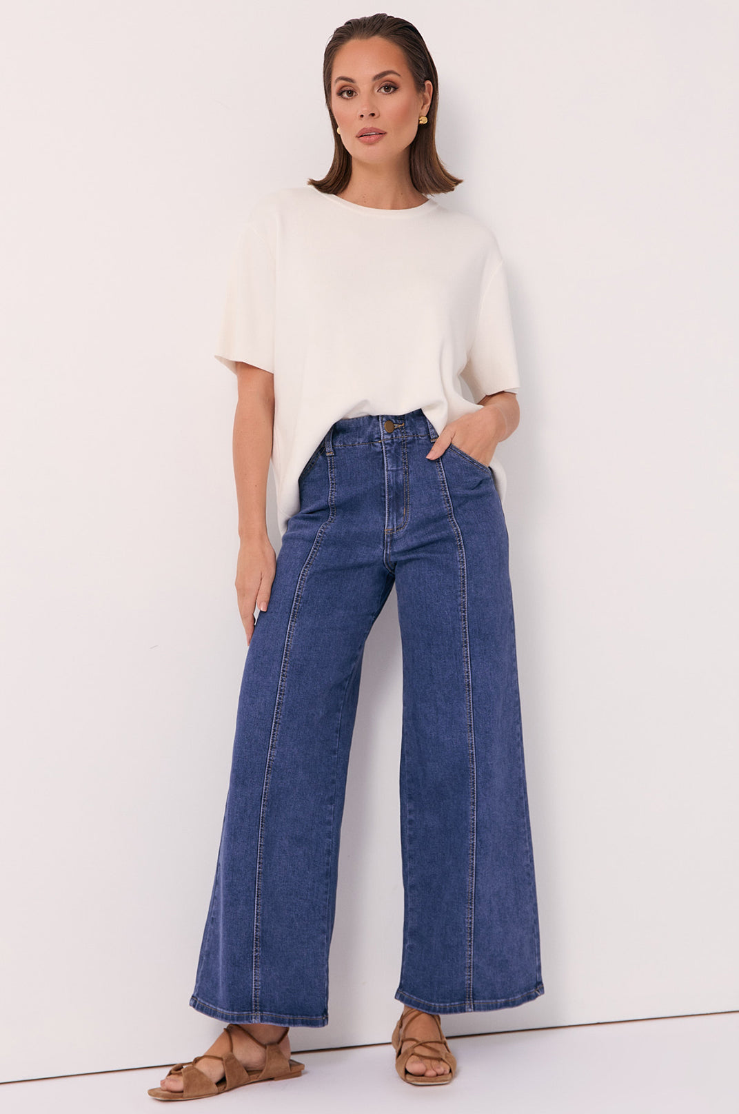 デニム・ジーパン LOOKAST Adele denim wide pants white ADELE DENIM WIDE PANTSW Designer fashion, Seoul-fully created | W Concept