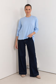 Rowan Cotton Cashmere Long Sleeve Knit (Blue)