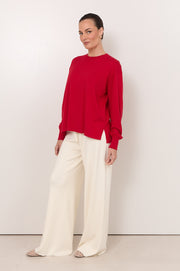 Rowan Cotton Cashmere Long Sleeve Knit (Red)