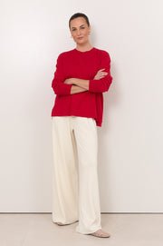 Rowan Cotton Cashmere Long Sleeve Knit (Red)