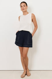 Beau Sleeveless Knit Top (White)
