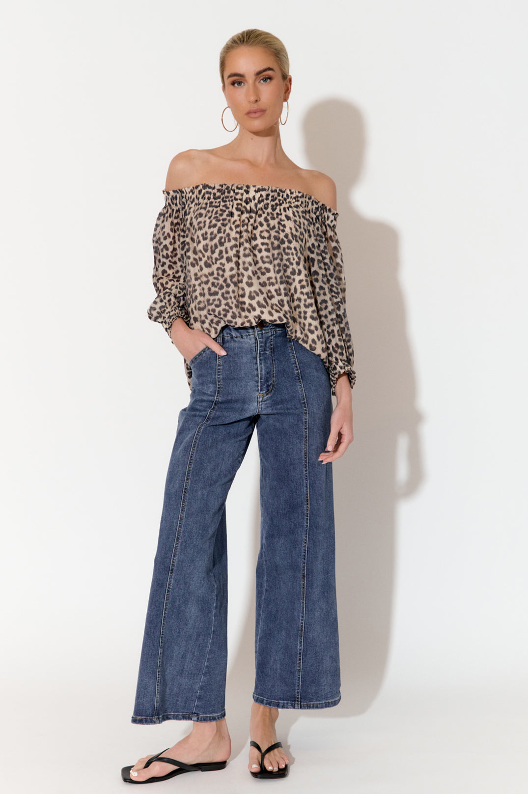 Line & Dot Towne Off Shoulder Top in Ivory | REVOLVE