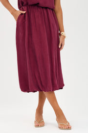 Kenna Cupro Bubble Skirt (Burgundy)