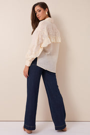 Wanda Embroidered Ramie Shirt (Cream)