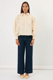 Tamara Lace Trimmed Shirt (Cream)
