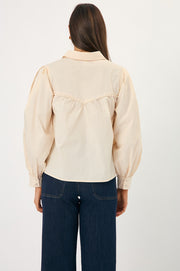 Tamara Lace Trimmed Shirt (Cream)
