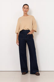 Lucy Patch Pocket Denim Pant (Denim)