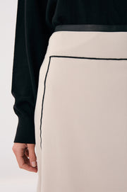 Yuliana Asymmetric Midi Skirt (Stone)