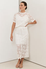 Mae Lace Skirt (White)