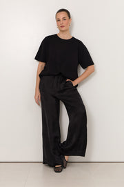 Asani Brocade Wide Leg Pant (Black)