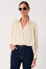 Ginny Shirred Detail Shirt (Cream)