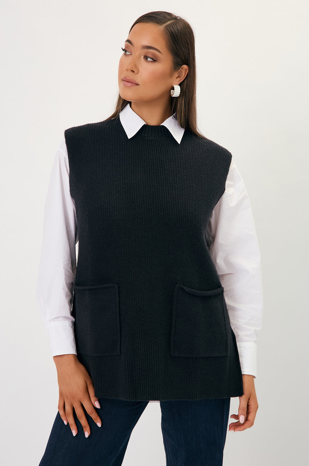 Ameri MOUTON LIKE KNIT VEST ¥20,350 H&M Wool-Blend Knit Vest | Erin Mills Town Centre