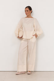 Josie Linen Pant (Champagne)