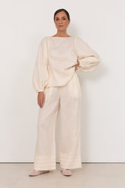 Josie Linen Pant (Champagne)