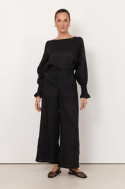 Gabriella Linen Pant (Black)