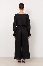 Gabriella Linen Pant (Black)
