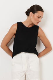 Beau Sleeveless Knit Top (Black)