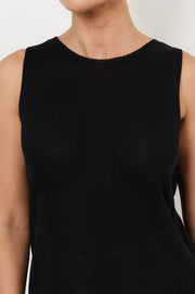 Beau Sleeveless Knit Top (Black)
