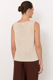 Beau Sleeveless Knit Top (Natural)