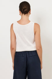 Beau Sleeveless Knit Top (White)