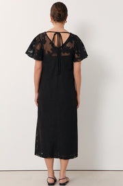 Harlow Midi Lace Dress (Black)