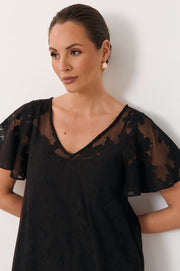 Harlow Midi Lace Dress (Black)