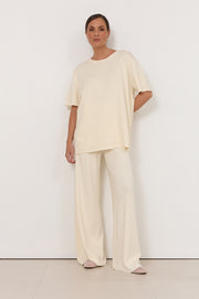 Rochelle Long Line Knit Top (Cream)