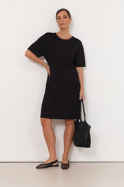 Rochelle Short Knit Dress (Black)